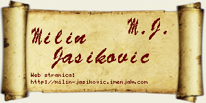 Milin Jasiković vizit kartica